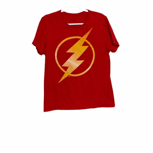 The Flash Men Red T Shirt Round Neck Graphic Logo Casual Pullover Short Sleeve M - Picture 1 of 8
